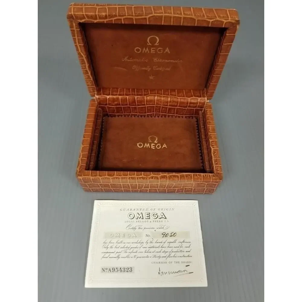 Omega Chronometer Watch Box, Leather, Vintage 1960's